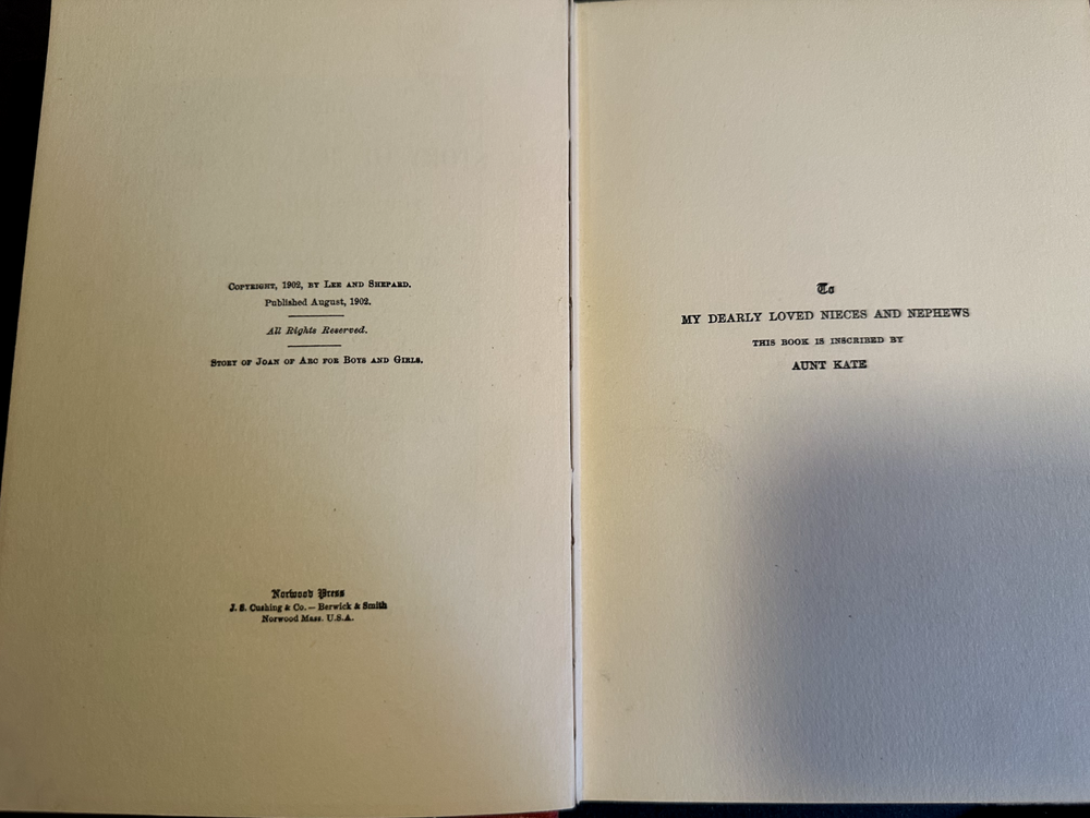 Story of Joan of Arc for Boys & Girls, by Kate Carpenter, 1902, HB, Illus