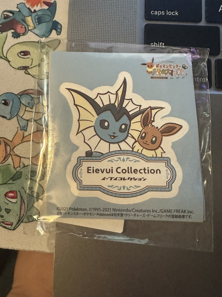 Vaporeon Eevee Pokemon Center Japan Limited Ed Sticker 2021 Nintendo F/S